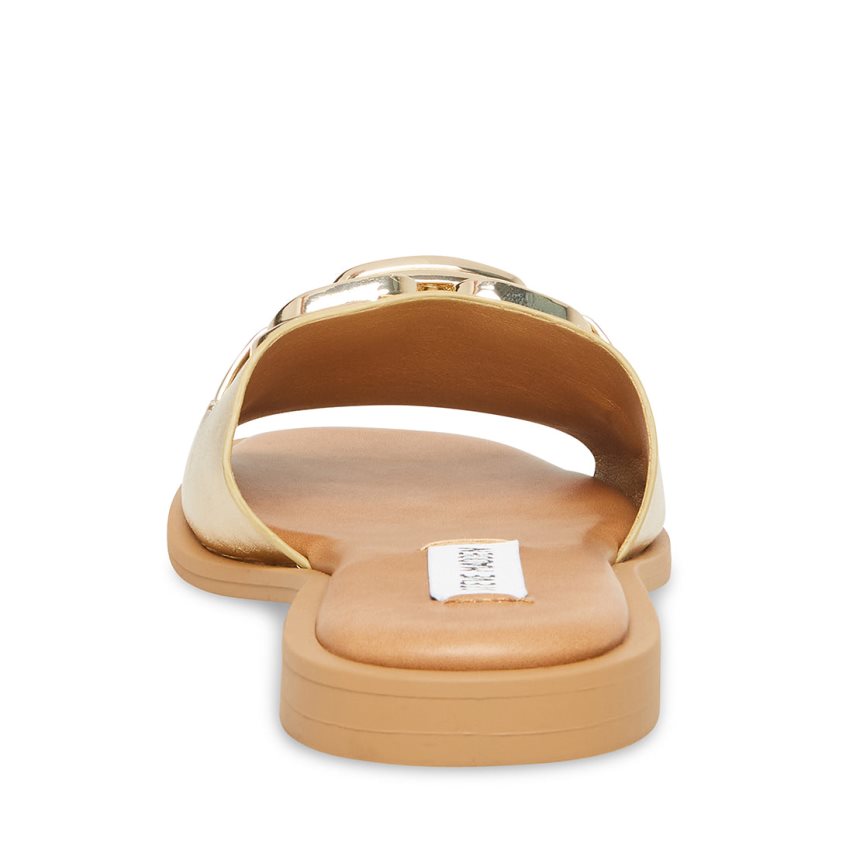 Gold Steve Madden Gene Women's Slides | PH 8350PAV